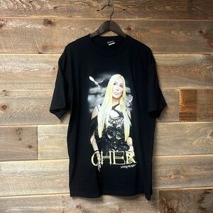 Vintage Cher Farewell Tour 2002 Concert Graphic Tee Black Cotton XL